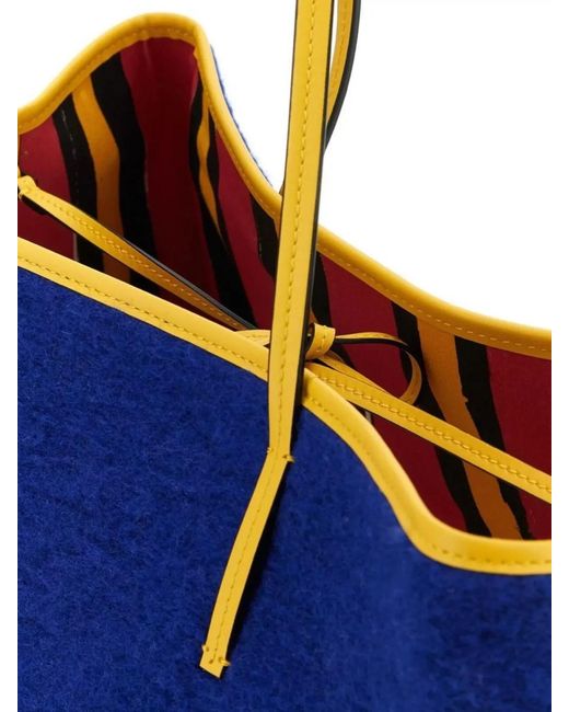 Marni Blue Medium Felt Tote Bag