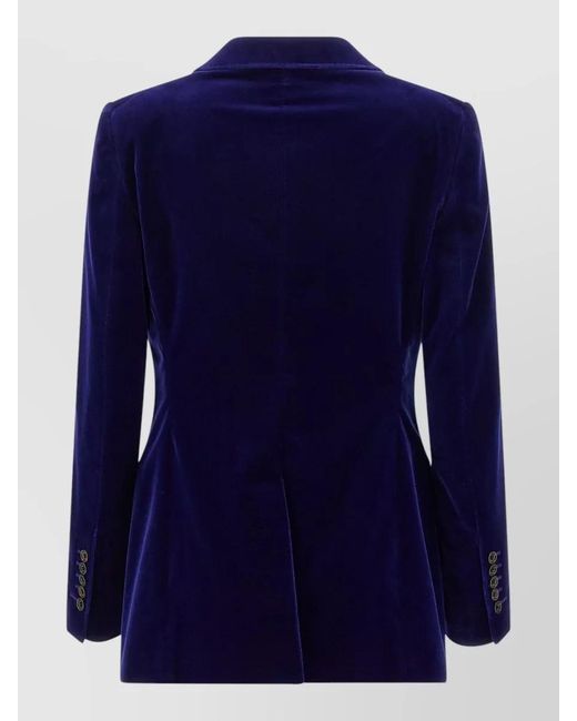 Tom Ford Blue Wallis Blazer Velvet Texture Notch Lapels
