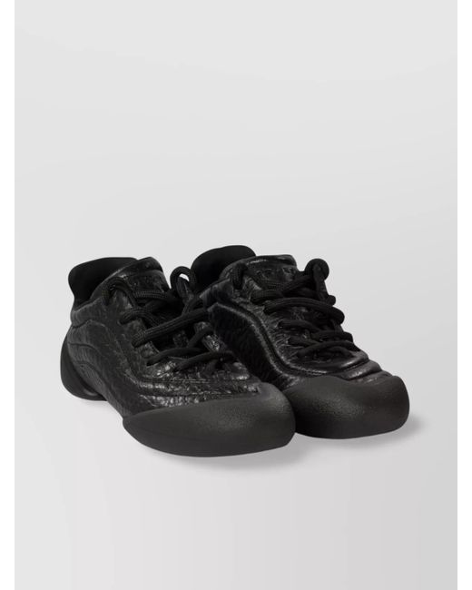 Alexander McQueen Black Round Toe Flexion Rubber Sole Sneakers for men