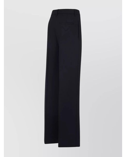 Prada Blue Virgin Wool High-Rise Wide-Leg Trousers