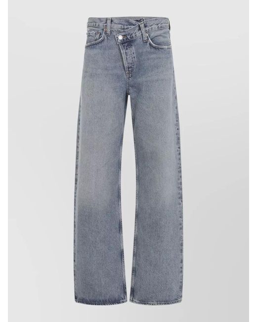 Agolde Blue Denim Wide-Leg Jeans