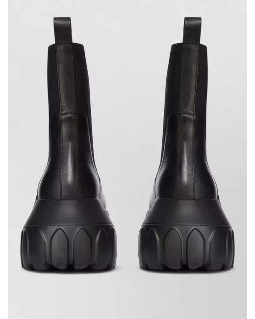 Rick Owens Black Beatle Ankle Boots Chunky Sole Elastic