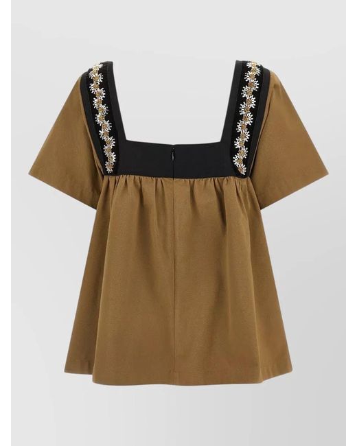 Prada Brown Embellished Mini Dress