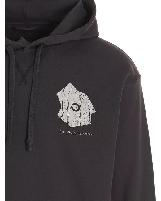 Objects IV Life Black Progress Graphic Hooded Sweatshirt Front Pocket for men
