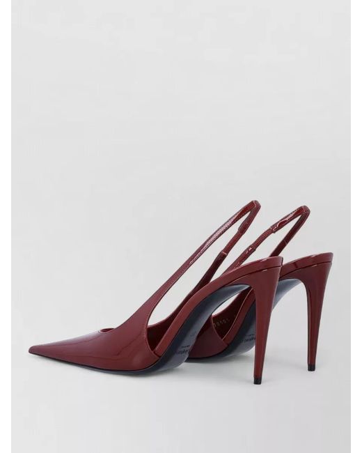 Saint Laurent Pink Thierry Pump Pointed Toe Slingback Glossy