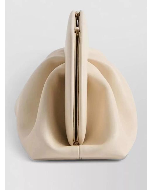 THEMOIRÈ Natural Bios Medium Pleated Frame Clutch Bag