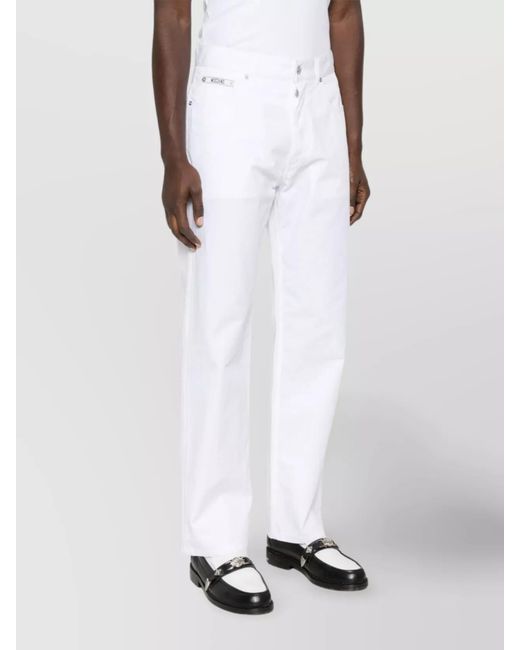 Moschino White Straight-Leg Trousers for men