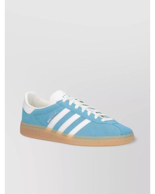 Adidas Blue Leather Low-Top Sneakers