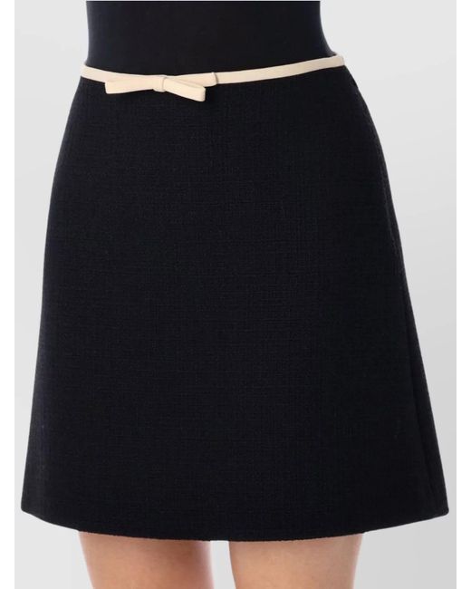 Valentino Garavani Black Tweed Mini Skirt