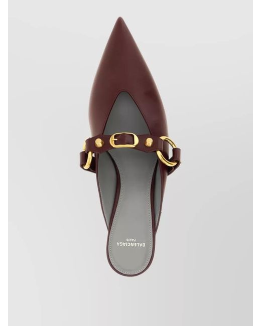 Balenciaga Brown Leather City Mules