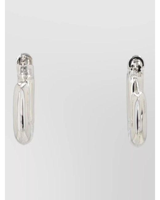 Rabanne Metallic Hoop Earrings Polished Metal Finish Design