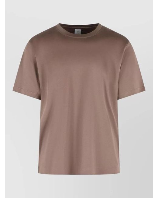 Eleventy Brown Cotton Crew Neck T Shirt Regular Fit for men