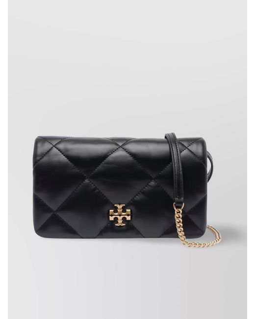 Tory Burch Black Kira Leather Wallet On Chain Shoulder Bag