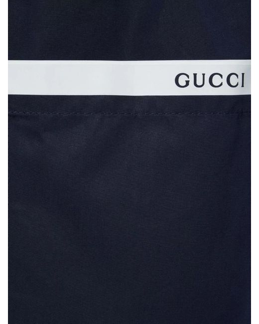 Gucci Blue Cotton Poplin Deck Shorts for men