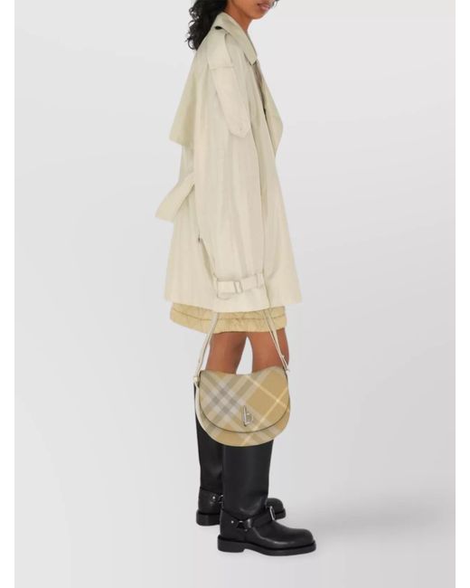 Burberry Natural Silk Double-Breasted Belted Jacket