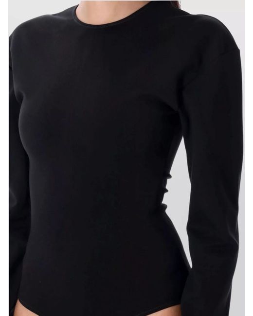 MM6 by Maison Margiela Blue Long-Sleeve Bodysuit