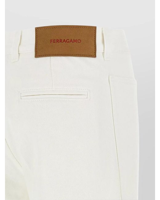 Ferragamo White Denim Straight-Leg Jeans