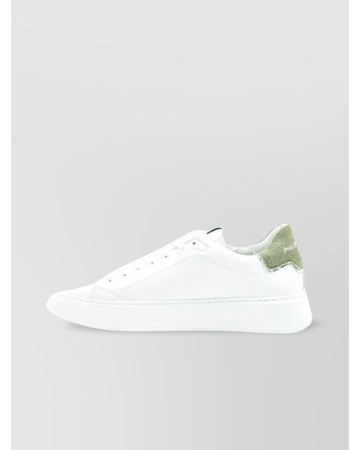 Philippe Model White Leather Low-Top Sneakers for men