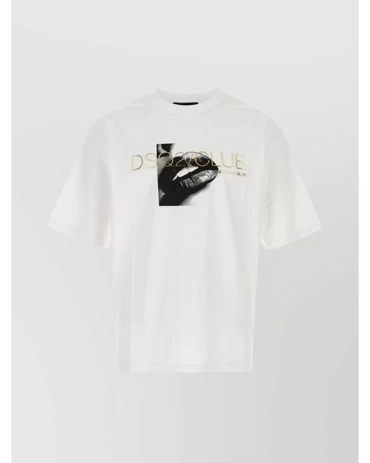 DSquared² White Logo Print Cotton T-Shirt for men