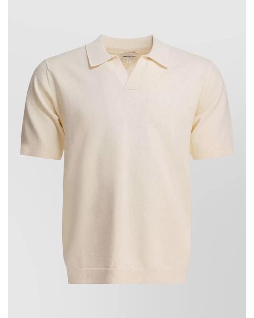Norse Projects Natural Leif Knitted Polo Shirt Short Sleeves for men