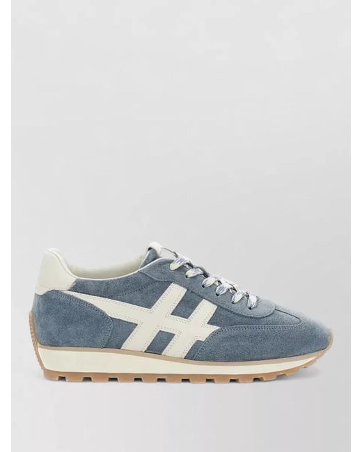 Hogan Blue Suede Leather Low-Top Sneakers for men