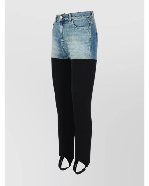 Coperni Blue Ribbed Two-Tone Leggings