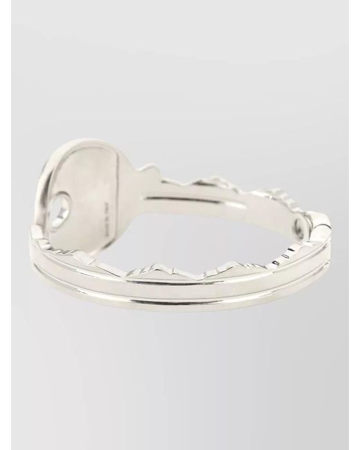 MM6 by Maison Margiela Natural Numeric Key Ring Bracelet Circular Engraving