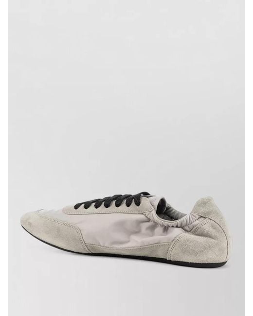 Prada White Lace Up Low Top Sneakers Rubber Sole for men