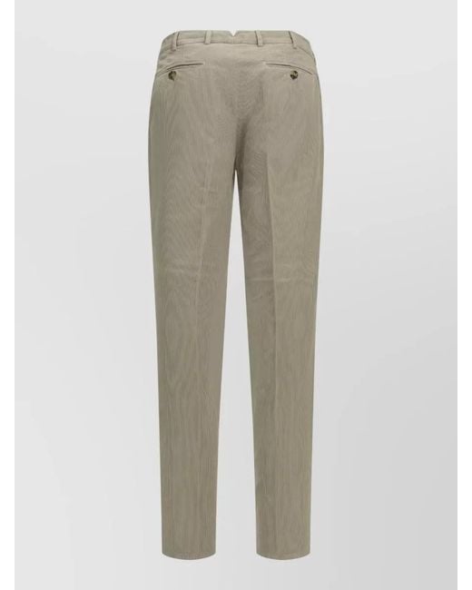 Brunello Cucinelli Natural Tailored Cotton Velvet Pants Back Front Pockets for men