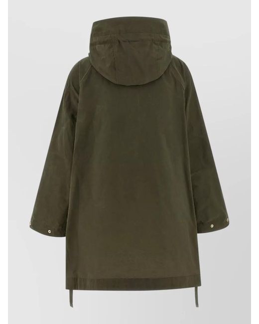 Barbour Green Middlemarch Hooded Raincoat Drawstring Waist