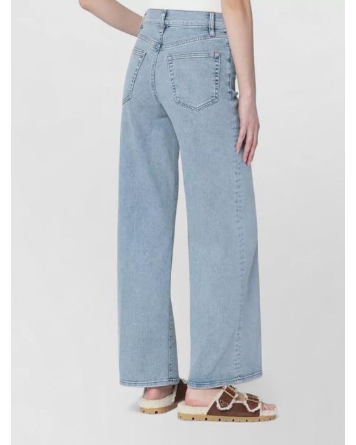 FRAME Blue Denim Wide-Leg Trousers