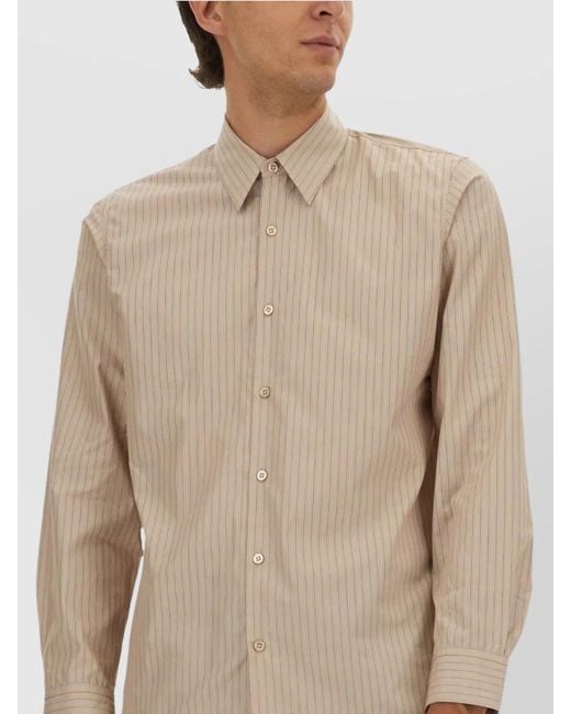 Dries Van Noten Natural Striped Cotton Shirt for men