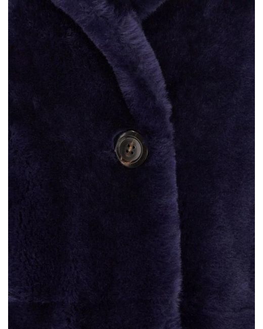 Blancha Blue Shearling Jacket