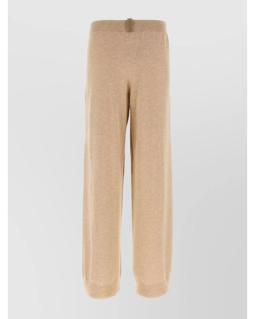 Fabiana Filippi Natural Wool Silk Cashmere Wide-Leg Trousers