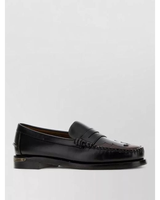 Sebago Black Leather Loafers for men