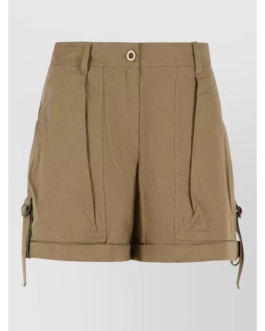 Isabel Marant Natural Boniza Cotton Shorts Cargo Style
