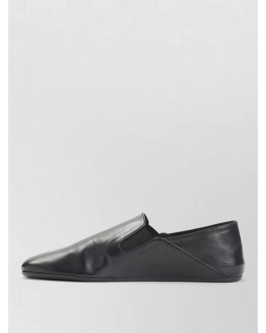 Prada Black Round Toe Leather Slip On Loafer for men