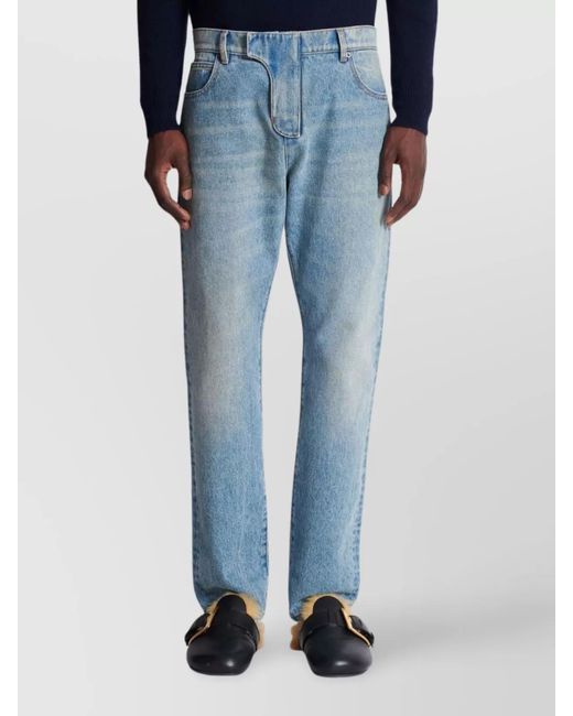 Balmain Blue Denim Straight-Leg Jeans for men