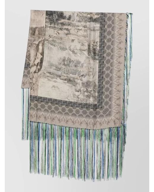Pierre Louis Mascia Gray Silk Scarf