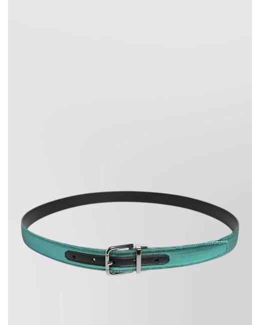 Dolce & Gabbana Green Textured Polyester Belt Metal Buckle Design for men