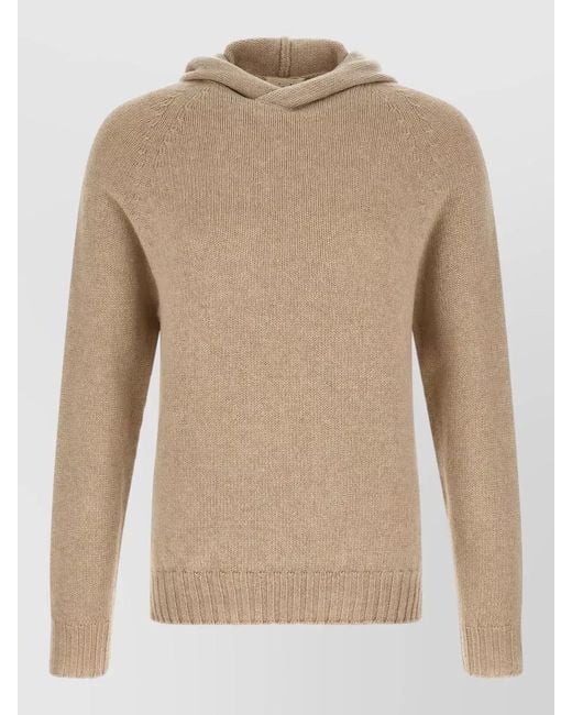 Ma'ry'ya Natural Cashmere Hooded Sweater for men