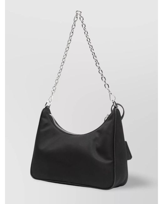 Prada Black Re-Edition Crystal-Embellished Shoulder Bag