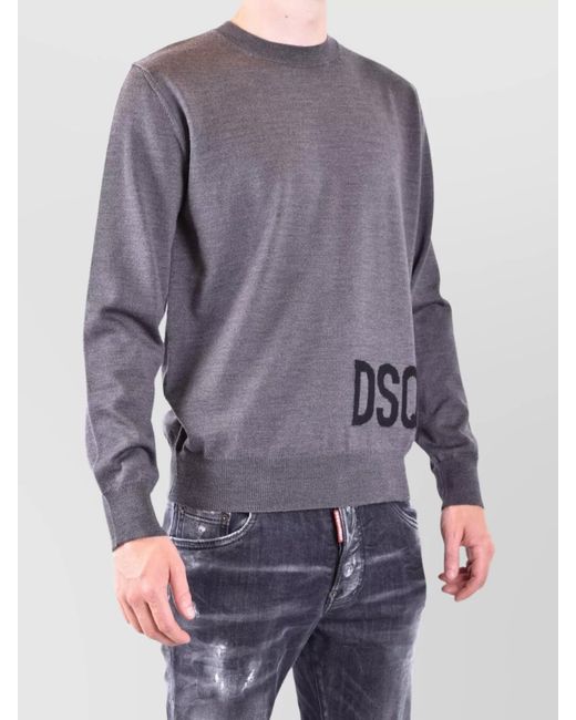 DSquared² Gray Wool Jumper for men