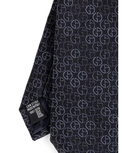 Giorgio Armani Blue Silk Tie Regular Width Traditional Shape for men