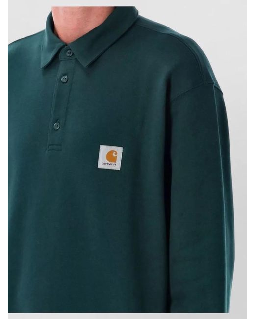 Carhartt Blue Cotton Polo Sweatshirt for men