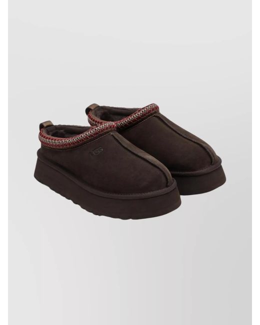 Ugg Brown Suede Tazz Slippers Platform Sole