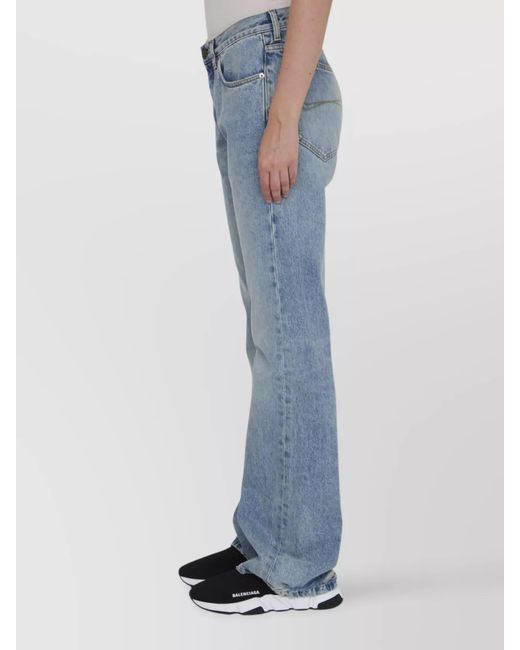 Balenciaga Blue Denim Low-Rise Straight-Leg Jeans
