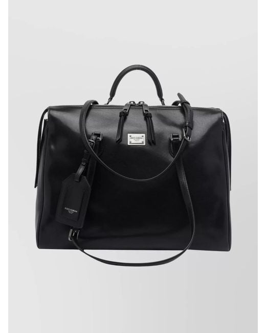 Dolce & Gabbana Black Leather Vittoria Shoulder Bag for men