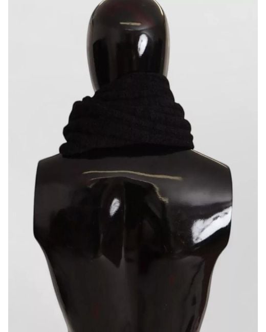 Dolce & Gabbana Black Virgin Wool Cable-Knit Scarf