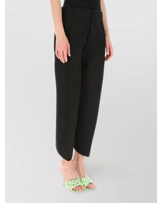 Bottega Veneta Black Wool Straight-Leg Trousers